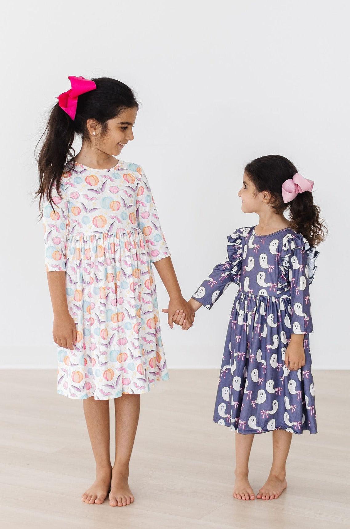 Spooky Sweetheart 3/4 Sleeve Pocket Twirl Dress-Mila & Rose ®