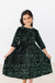 Hunter Green Velvet Sequin Dress-Mila & Rose ®