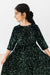 Hunter Green Velvet Sequin Dress-Mila & Rose ®