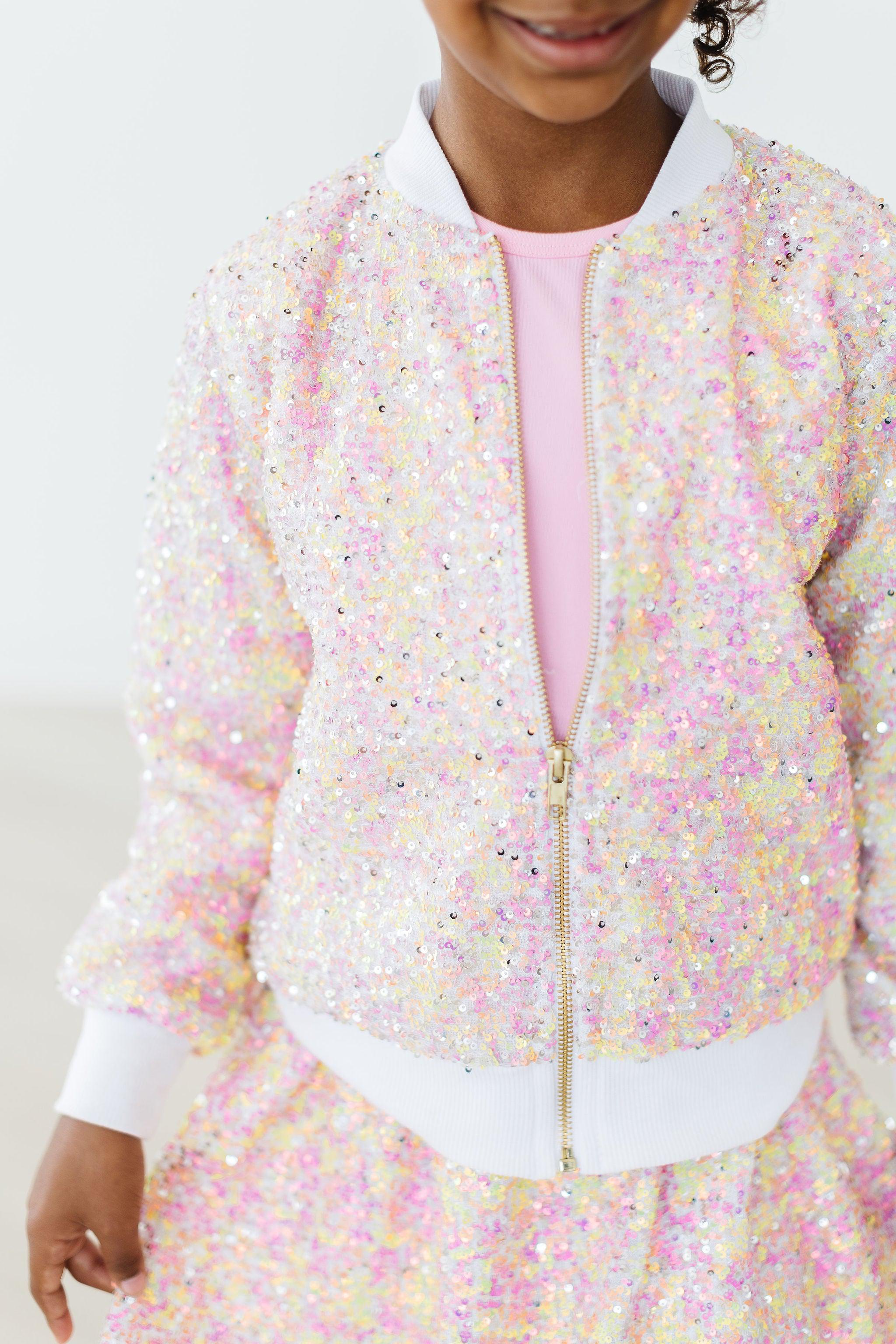 Spring Rainbow Sequin Jacket-Mila & Rose ®