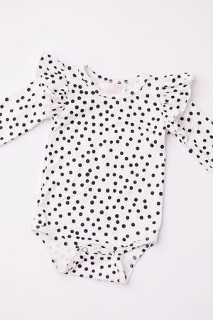 Scattered Dot L/S Flutter Bodysuit-Mila & Rose ®