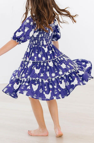 Feathered Friends Smocked Ruffle Dress-Mila & Rose ®