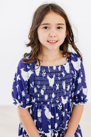 Feathered Friends Smocked Ruffle Dress-Mila & Rose ®