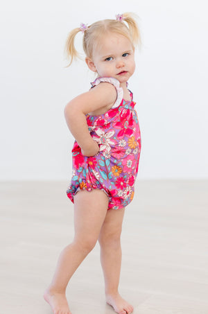 Hawaiian Floral Ruffle Cross Back Romper-Mila & Rose ®