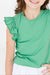 Kelly Green S/S Ruffle Tee-Mila & Rose ®