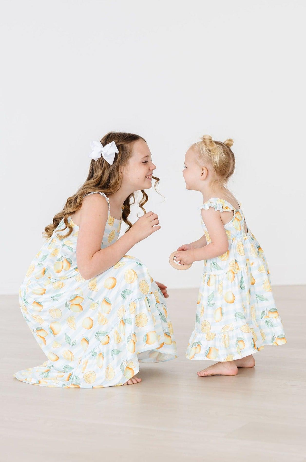 Lovely Lemons Ruffle Maxi Dress-Mila & Rose ®