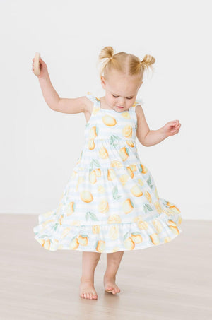 Lovely Lemons Ruffle Maxi Dress-Mila & Rose ®