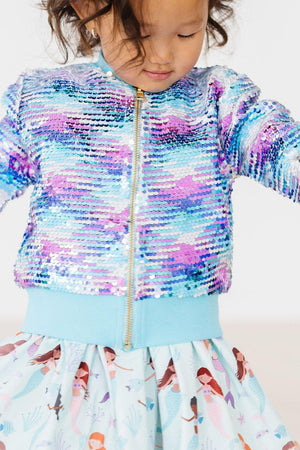 (L) Mermaid Flip Sequin Jacket-Mila & Rose ®