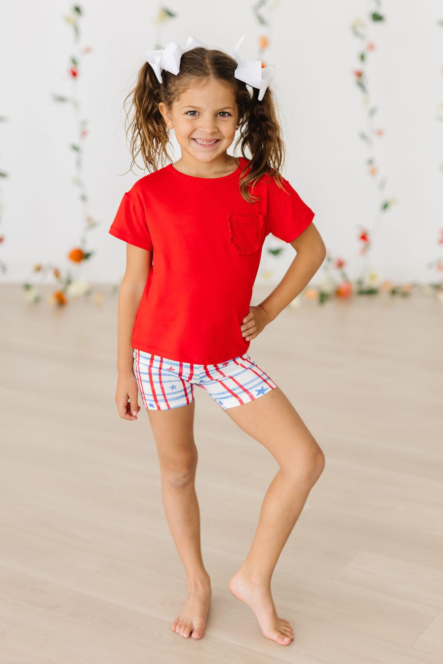 Patriotic Plaid Twirl Shorts-Mila & Rose ®