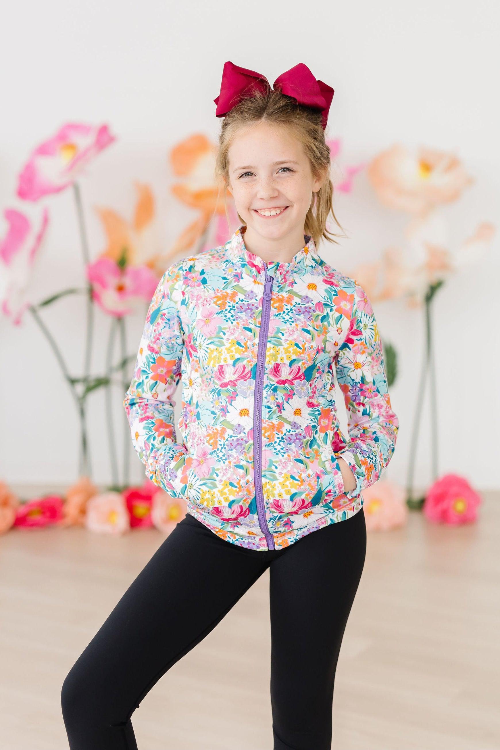 Petal Power Full-Zip Ruffle Active Jacket-Mila & Rose ®