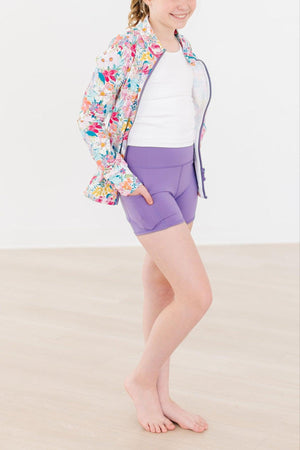 Playful Purple Active Shorty Shorts-Mila & Rose ®