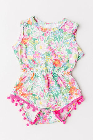 Preppy Petals Pom Pom Romper-Mila & Rose ®