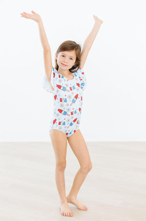 Proudly Patriotic S/S Flutter Sleeve Leotard-Mila & Rose ®