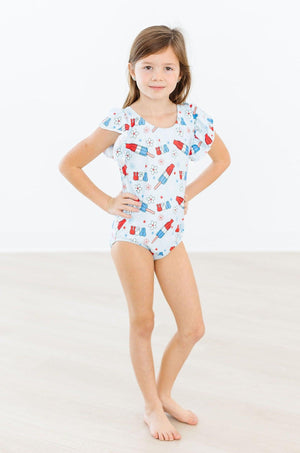 Proudly Patriotic S/S Flutter Sleeve Leotard-Mila & Rose ®