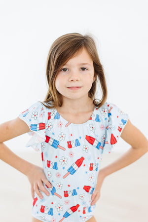 Proudly Patriotic S/S Flutter Sleeve Leotard-Mila & Rose ®