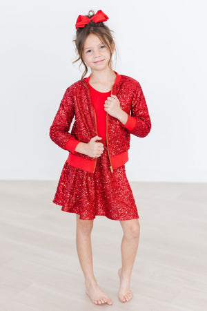 Red Sequin Twirl Skort-Mila & Rose ®