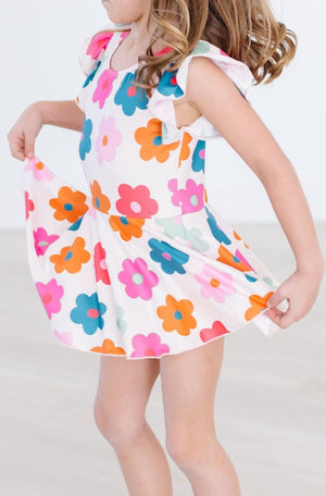 Retro Floral S/S Twirl Leotard-Mila & Rose ®