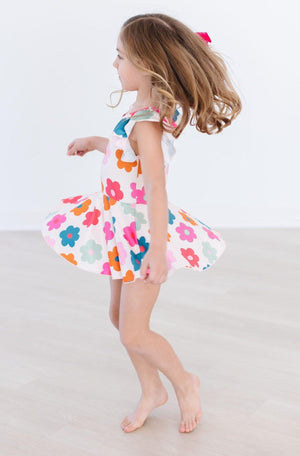 Retro Floral S/S Twirl Leotard-Mila & Rose ®