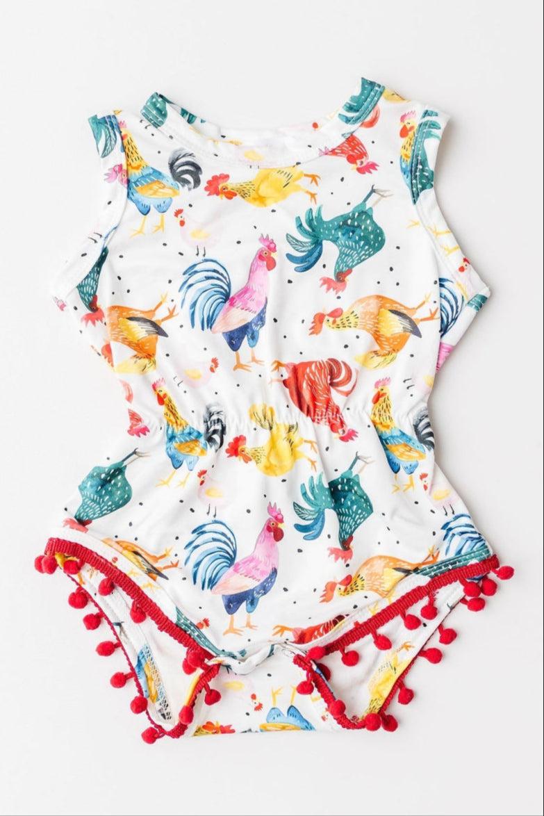 Rooster Pom Pom Romper-Mila & Rose ®