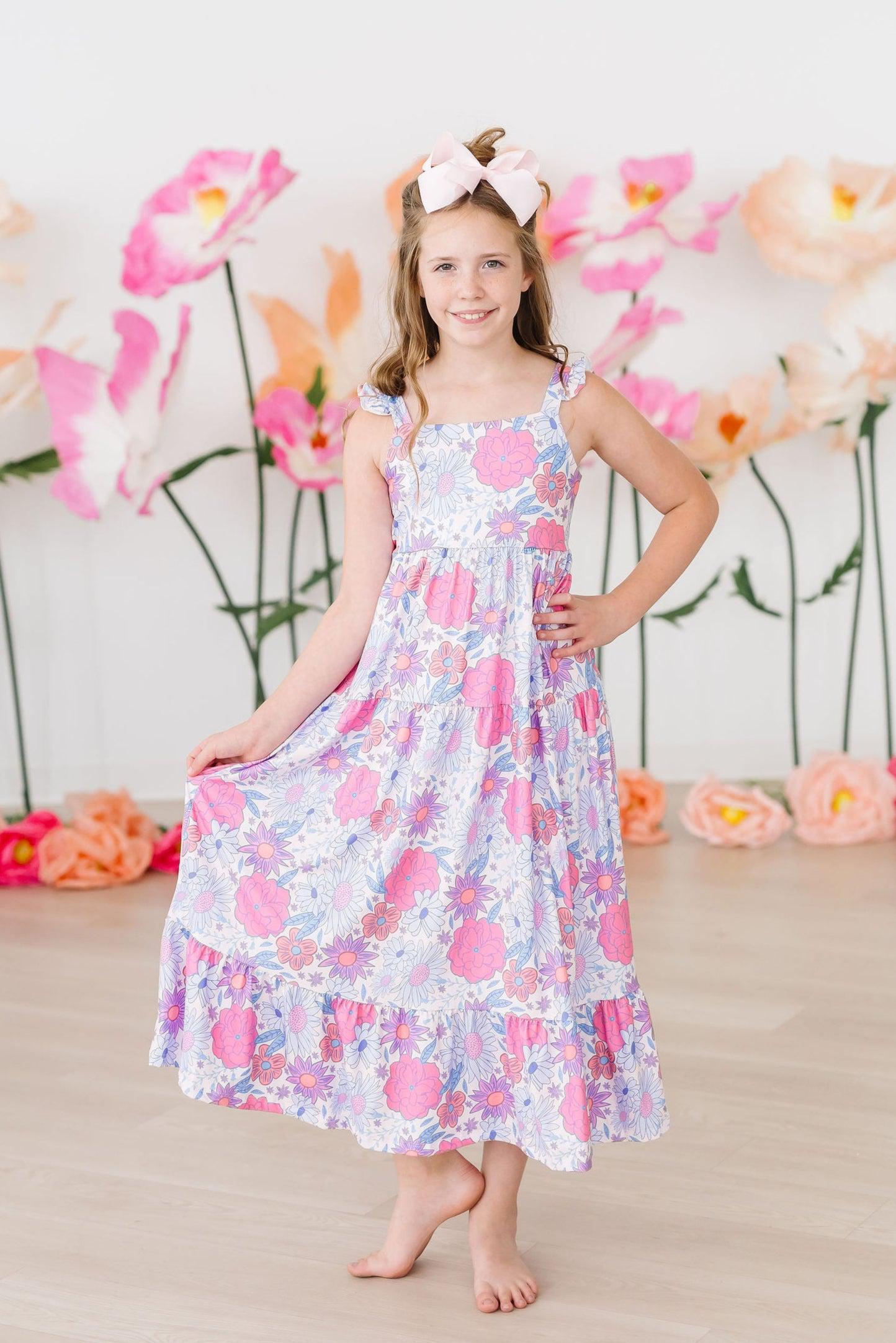 Sweet Springtime Ruffle Maxi Dress-Mila & Rose ®