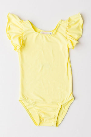 Yellow S/S Flutter Sleeve Leotard-Mila & Rose ®