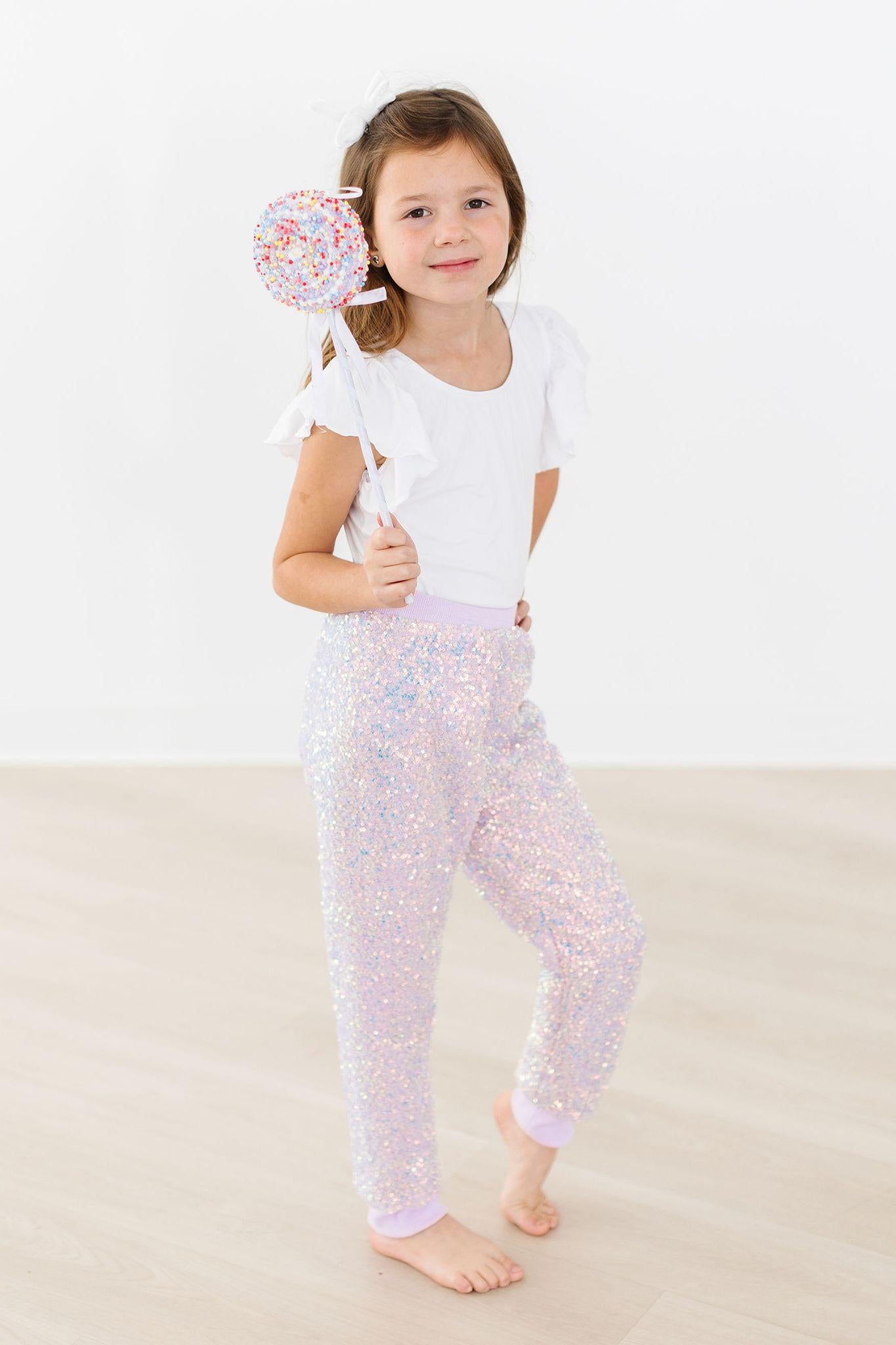 Lavender Sequin Joggers Mila Rose