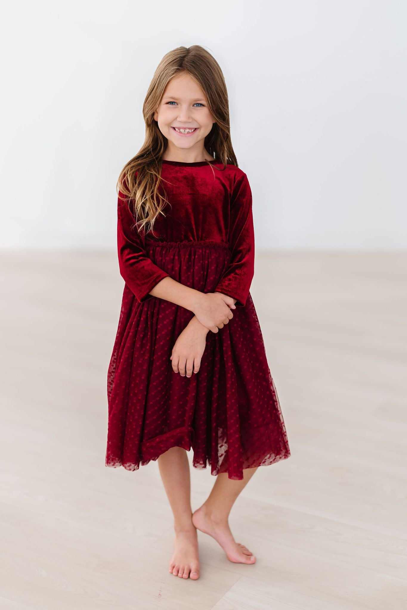 Cranberry Velvet Tutu Dress-Mila & Rose ®