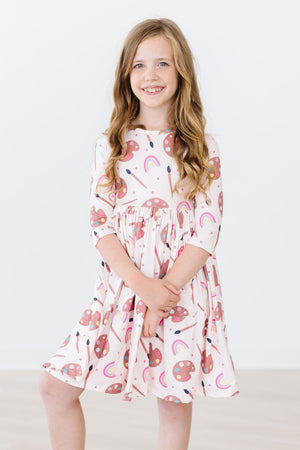 SALE Art Class 3/4 Sleeve Pocket Twirl Dress-Mila & Rose ®