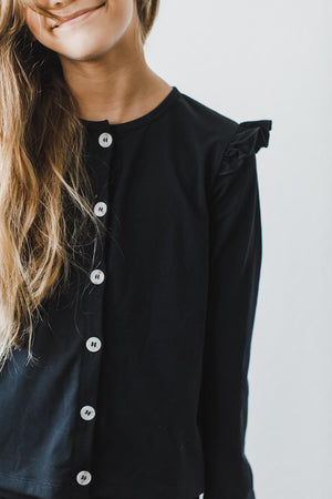 Black Ruffle Cardigan-Mila & Rose ®