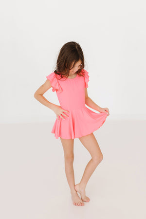 Neon Pink S/S Twirl Leotard-Mila & Rose ®