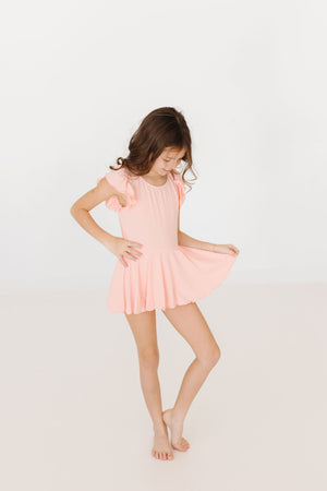 Peach S/S Twirl Leotard-Mila & Rose ®