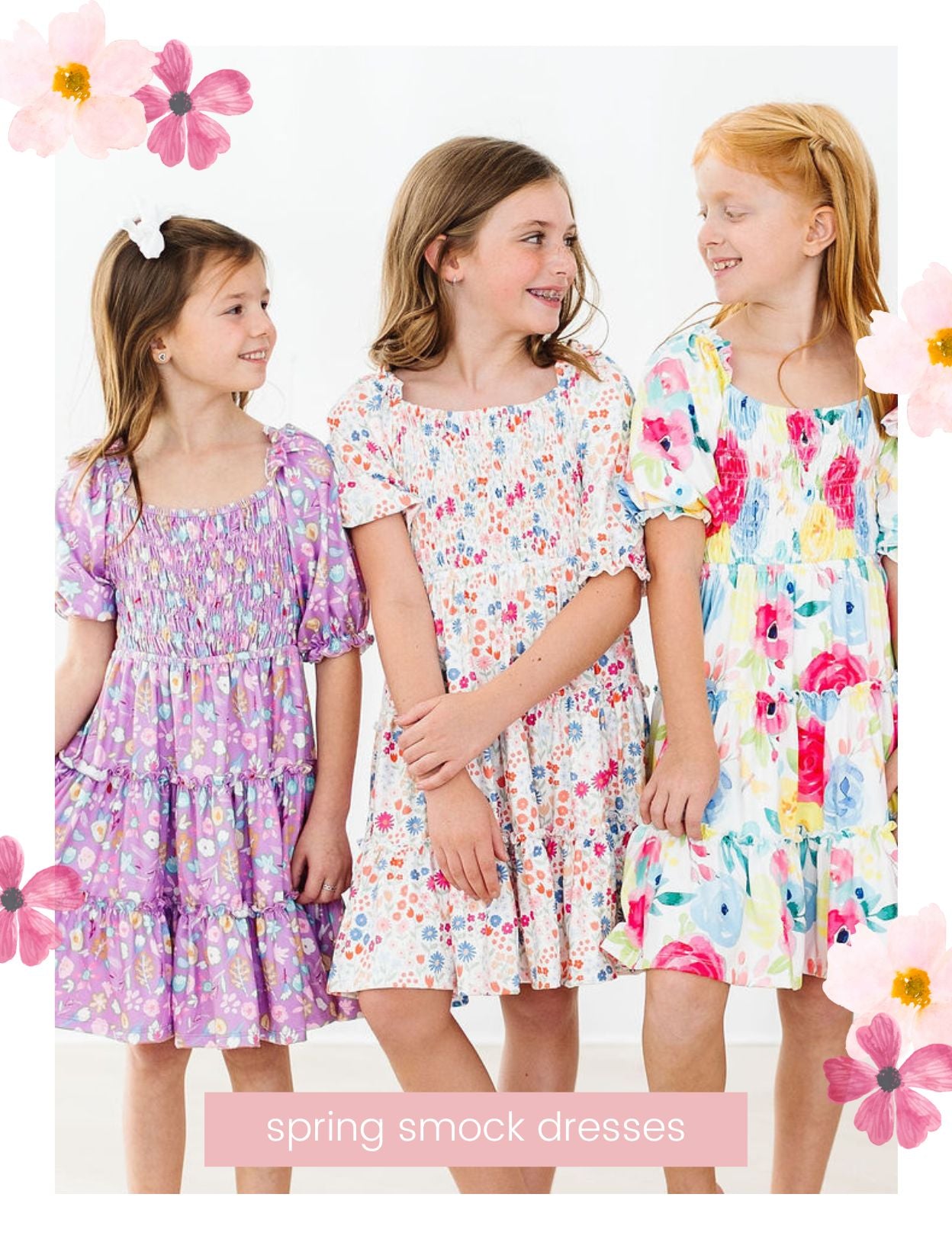 mila and rose girls spring smock ruffle dresses