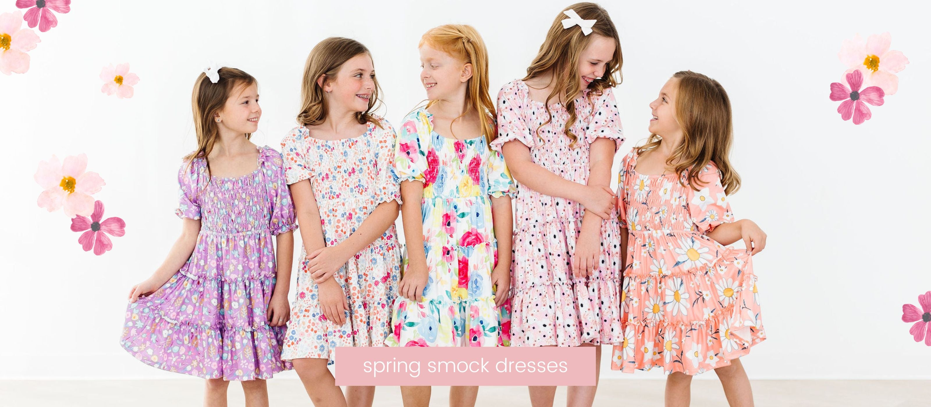 mila and rose girls spring smock ruffle dresses