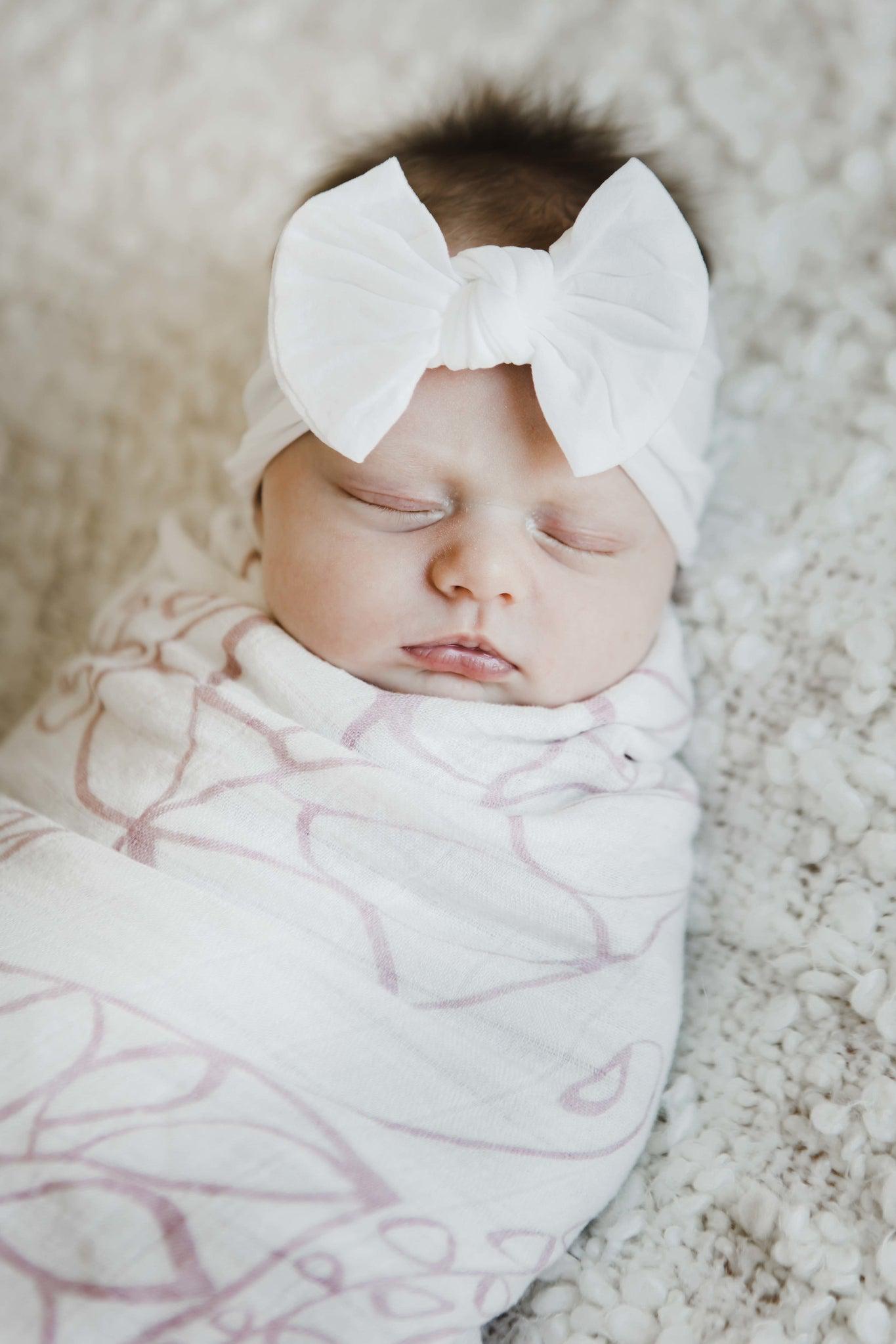 White Nylon Bow Headwrap-Mila & Rose ®