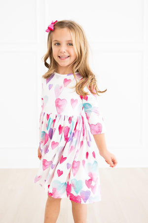 Light Hearted 3/4 Sleeve Pocket Twirl Dress-Mila & Rose ®