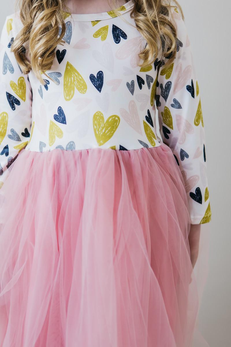 Kid Girl Ruffled Butterfly Print Long-sleeve Dress