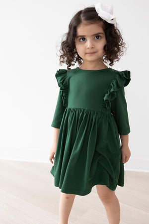 Spruce Ruffle Twirl Dress-Mila & Rose ®