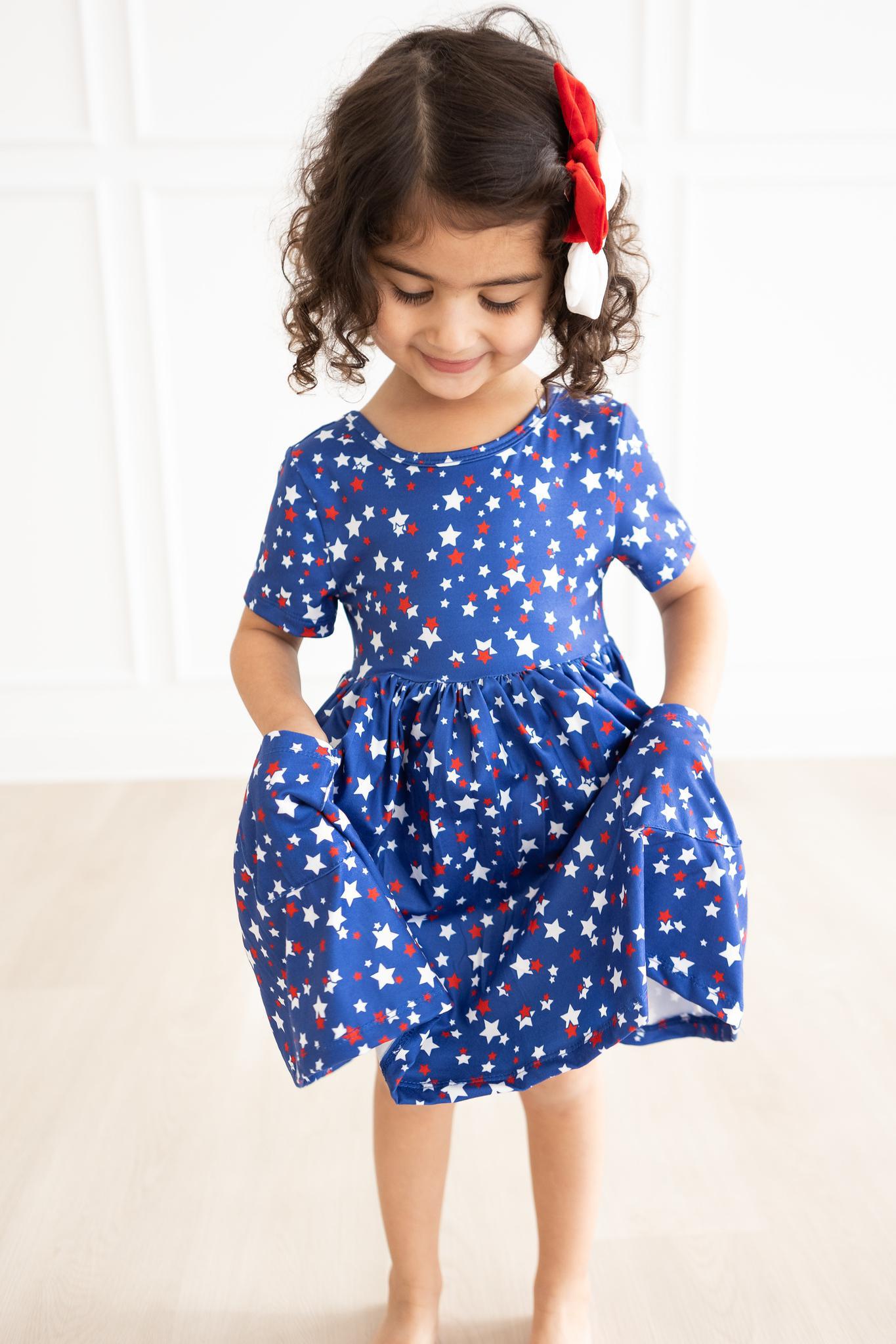 Star Bright S/S Pocket Twirl Dress-Mila & Rose ®