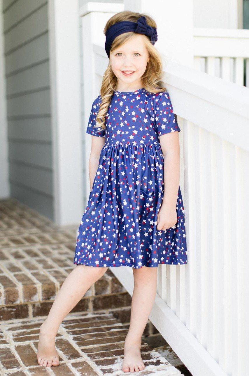 Star Bright S/S Pocket Twirl Dress-Mila & Rose ®