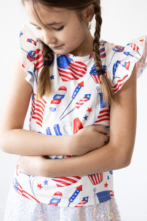 SALE Party in the USA S/S Ruffle Tee-Mila & Rose ®