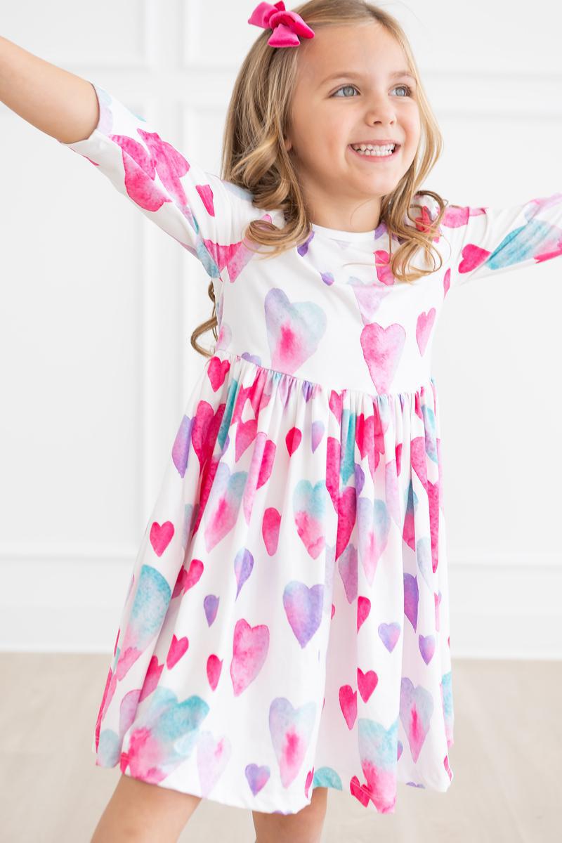 Light Hearted 3/4 Sleeve Pocket Twirl Dress-Mila & Rose ®