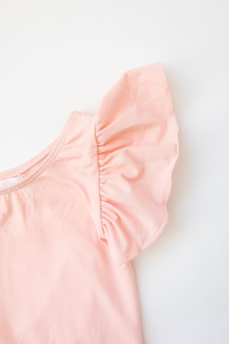 Peach S/S Flutter Sleeve Leotard-Mila & Rose ®