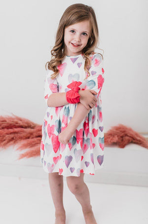 Light Hearted 3/4 Sleeve Pocket Twirl Dress-Mila & Rose ®