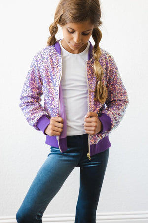 Purple Sequin Jacket-Mila & Rose ®