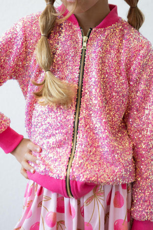 Hot Pink Sequin Jacket-Mila & Rose ®