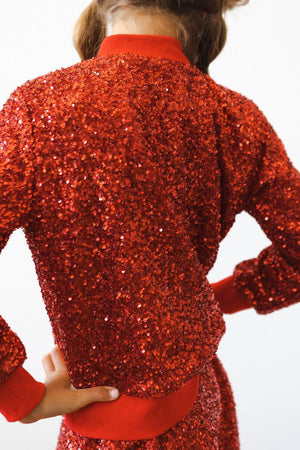 Red Sequin Jacket-Mila & Rose ®