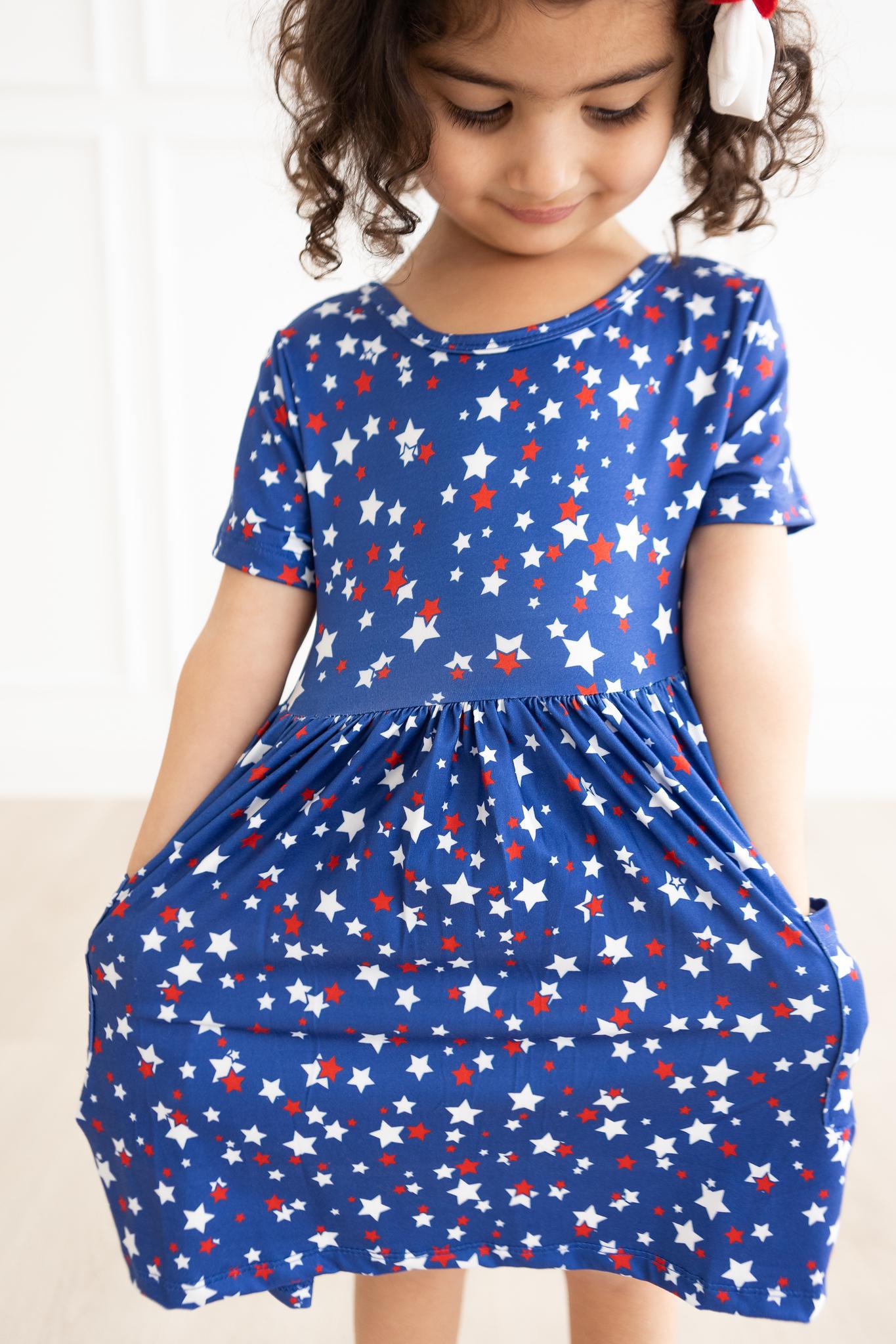 Star Bright S/S Pocket Twirl Dress-Mila & Rose ®