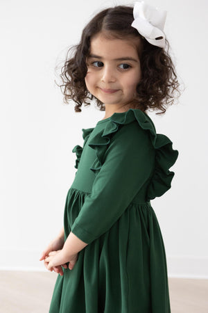 Spruce Ruffle Twirl Dress-Mila & Rose ®