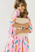 Color Crayons 3/4 Sleeve Pocket Twirl Dress-Mila & Rose ®