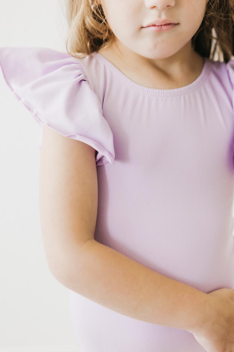 Lavender S/S Flutter Sleeve Leotard-Mila & Rose ®